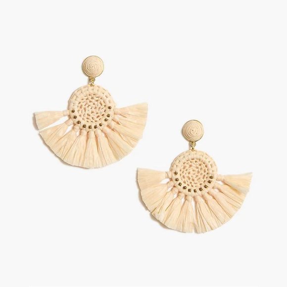 J. Crew Jewelry - NWT J. Crew Raffia Fan Statement Earrings